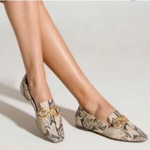 Schutz Maggy Snakeskin Leather Loafer size 8